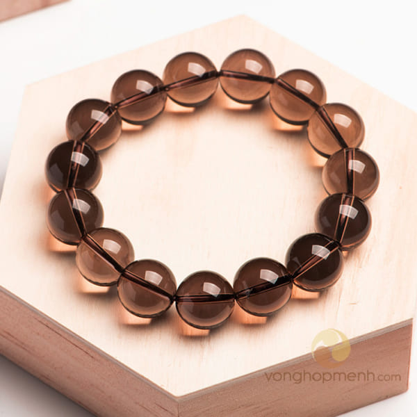 Vòng Tay Đá Thạch Anh Ám Khói 14 ly