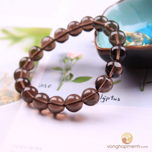 Vòng Tay Đá Thạch Anh Khói 12 ly