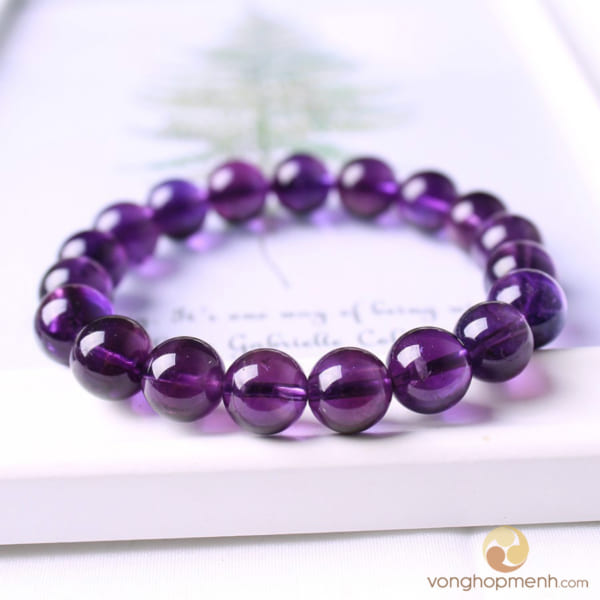 Vòng Tay Đá Thạch Anh Tím Đậm 10 ly