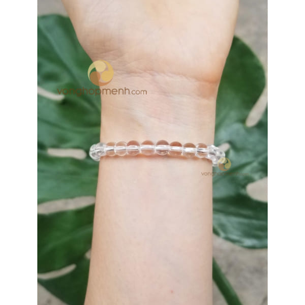 Vòng Tay Thạch Anh Trắng 6 ly - Vòng phong thủy