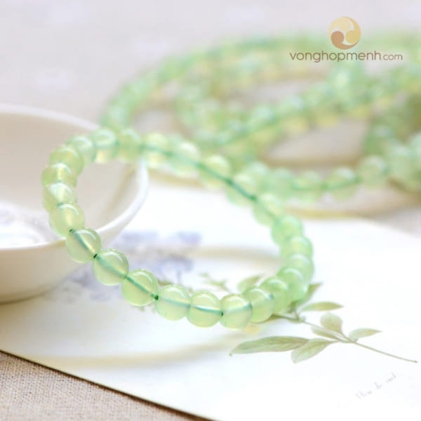 Vòng Tay Thạch Anh Xanh Lá Cây 6 ly