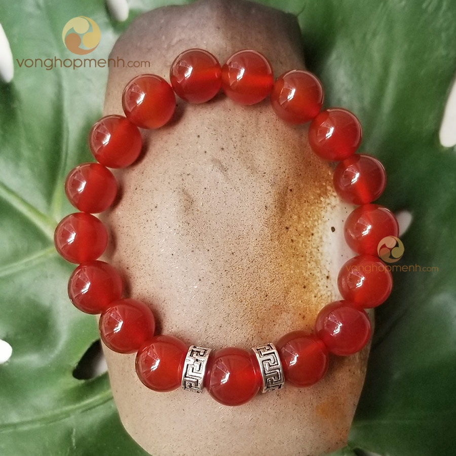 vong-tay-mnd5361-1 Vòng Tay MND5361 (Đá Mã Não Đỏ 12 ly mix charm chữ Vạn bạc thái S925)