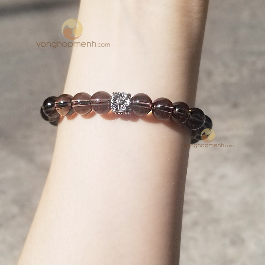 vong-tay-tak6211-2 Vòng Tay TAK6211 (Thạch anh khói 8 ly mix charm hoa Bạc S925)