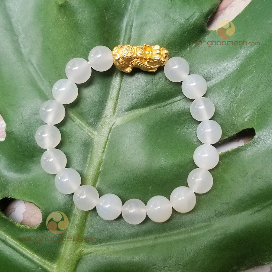 vong-tay-mnt6809-1 Vòng Tay MNT6809 (Đá Mã Não Trắng 8 ly mix Tỳ Hưu Bạc mạ Vàng) - vòng tay phong thủy