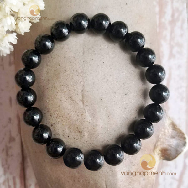 Vòng Tay Đá Mã Não Đen 8 ly - vòng tay phong thủy