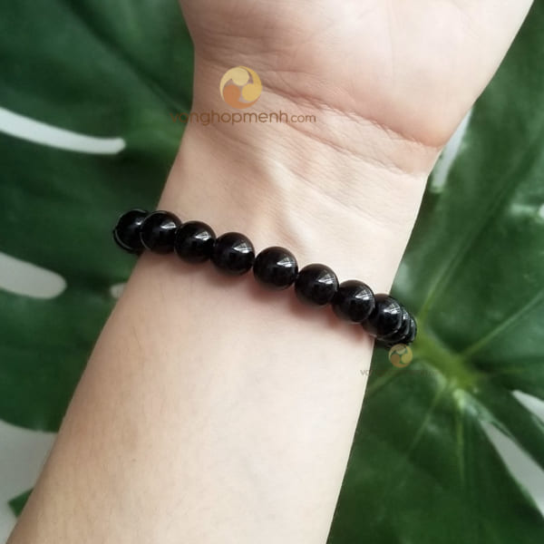 Vòng Đá Mã Não Đen 8 ly - vòng phong thủy