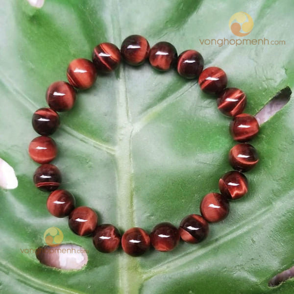 Vòng tay Đá Mắt Hổ Đỏ Nâu 8 ly - vòng phong thủy