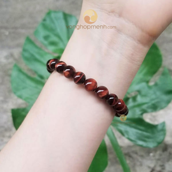 Vòng Đá Mắt Hổ Đỏ Nâu 8 ly - vòng tay phong thủy