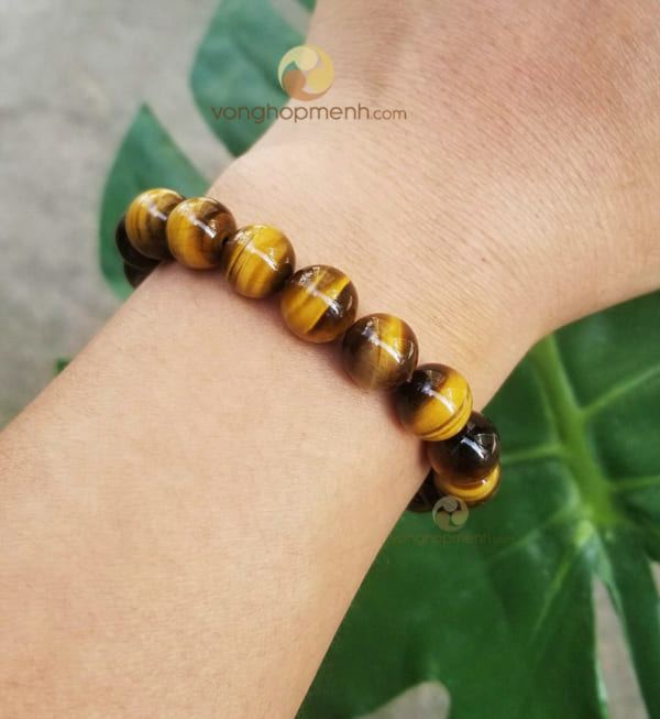 Vòng Đá Mắt Hổ Nâu Vàng 10 ly cho nam - vòng phong thủy