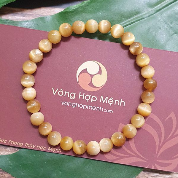 Vòng Đá Mắt Hổ Vàng 6 ly - vòng tay phong thủy vonghopmenh