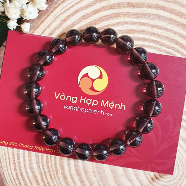 Vòng tay đá Thạch Anh Khói 8 Ly - vòng phong thủy