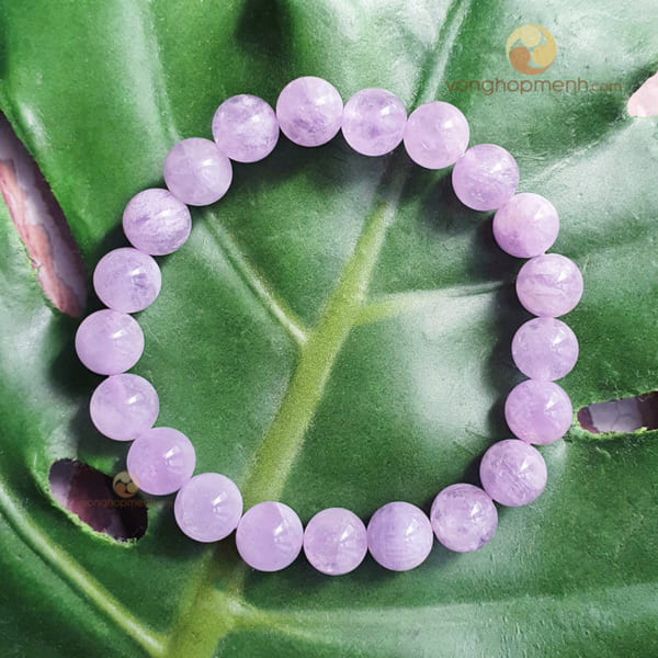 Vòng Tay Đá Thạch Anh Tím Nhạt 8 ly - vòng phong thủy