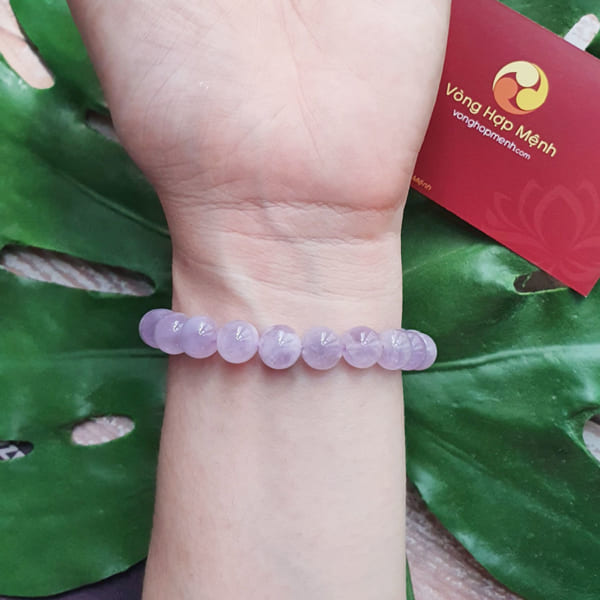 Vòng Đá Thạch Anh Tím Nhạt 8 ly - vòng tay phong thủy