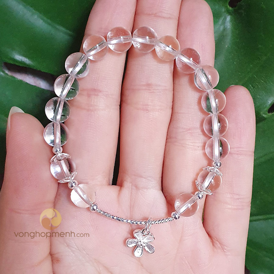 vong-tay-da-thach-anh-trang-8-ly-mix-hoa-bac-925-tat7934-2 Vòng Đá thạch anh trắng 8 ly mix hoa Bạc 925 - vòng tay phong thủy