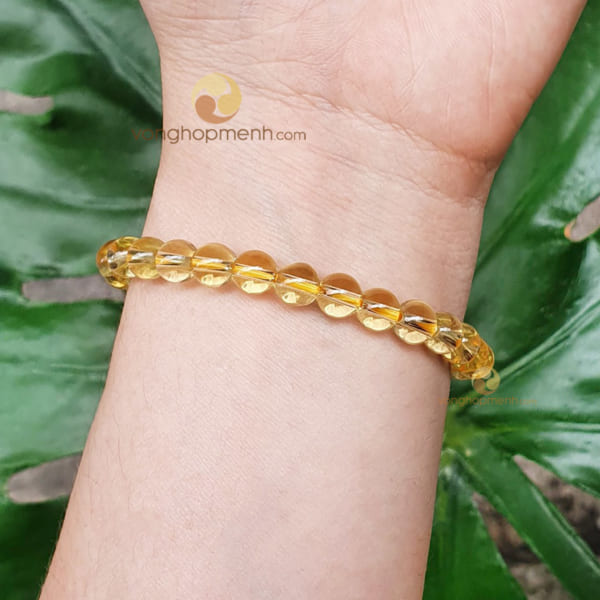 Vòng Đá Thạch Anh Vàng 6 ly - vòng tay phong thủy